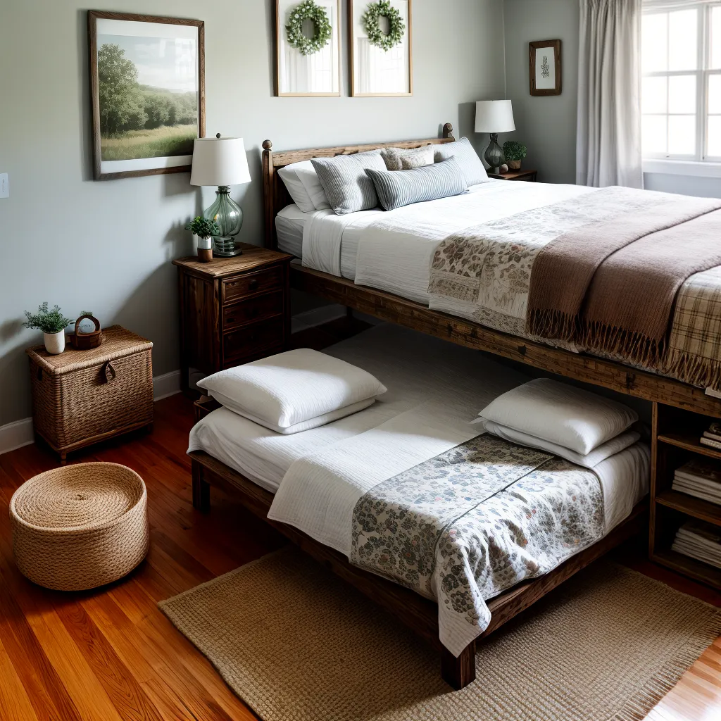quarto rustico madeira floral acolhedor