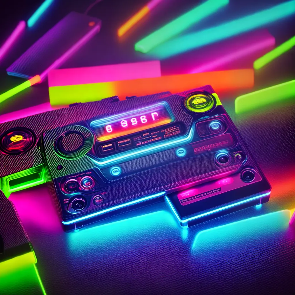 cassete neon synthpop 80s