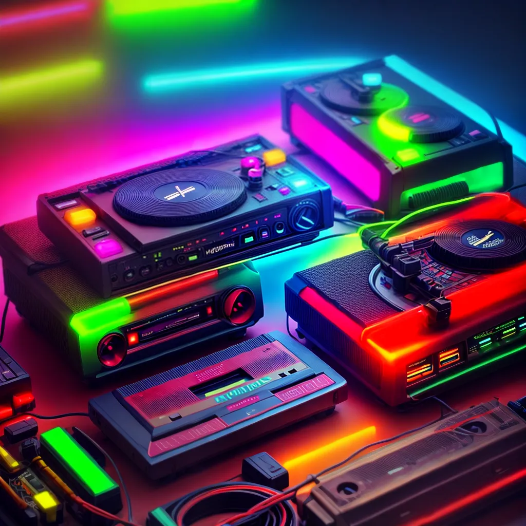 synthpop retro cassetes vinil notas