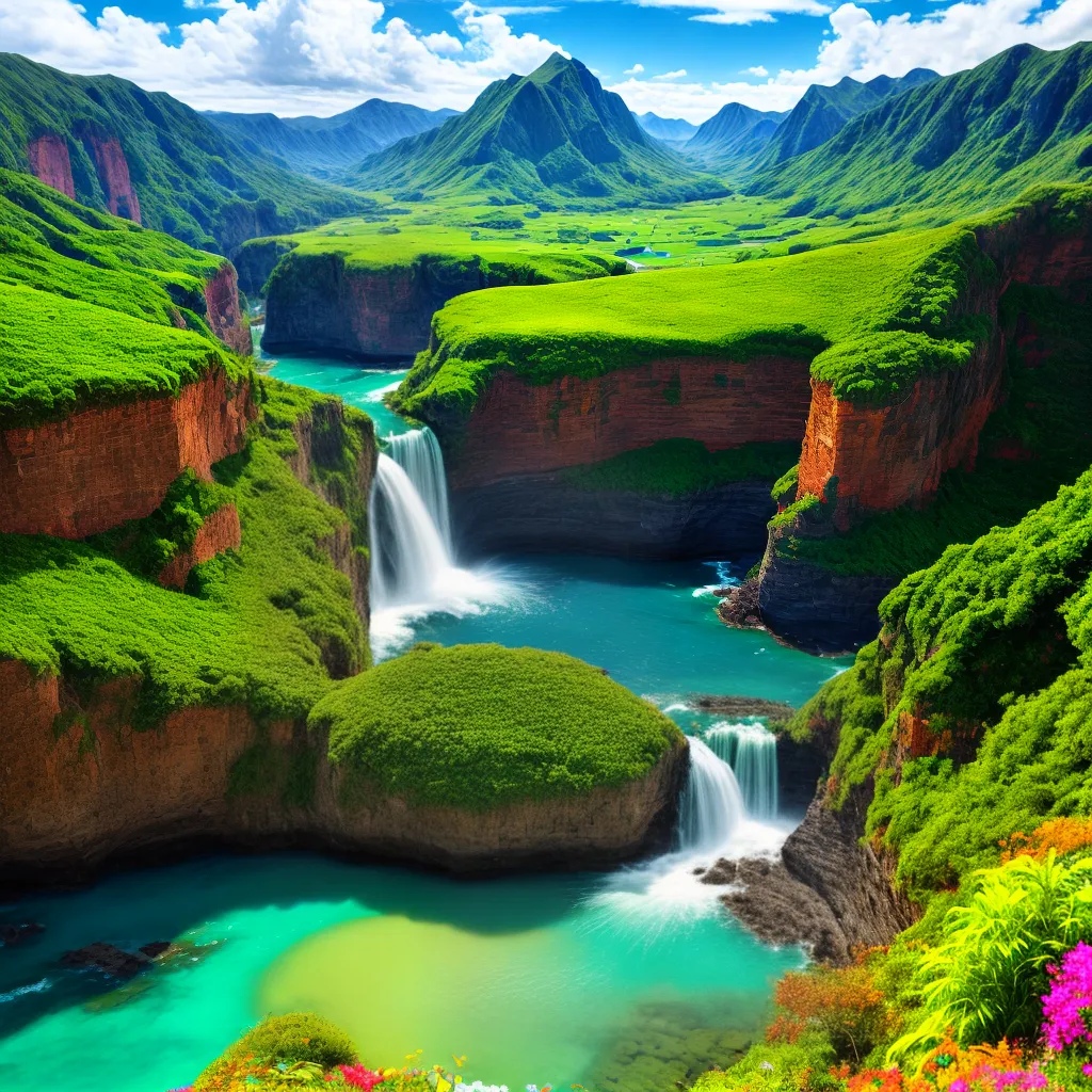 papel de parede animado cascata natureza