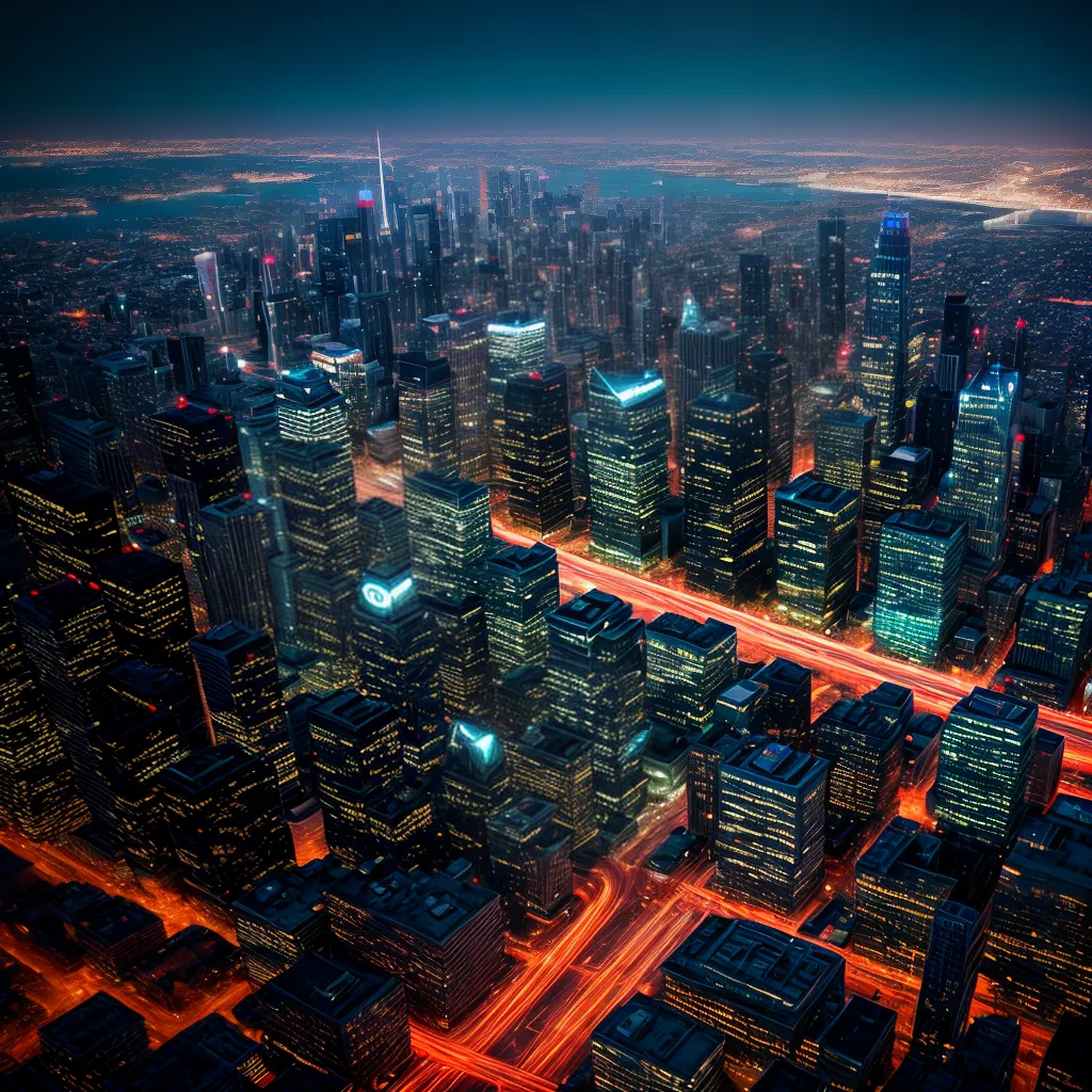 cidade futurista noite arranha ceus 2 cidade futurista noite arranha ceus 2