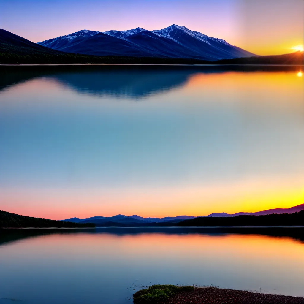 por do sol lago montanhas tranquilidade por do sol lago montanhas tranquilidade
