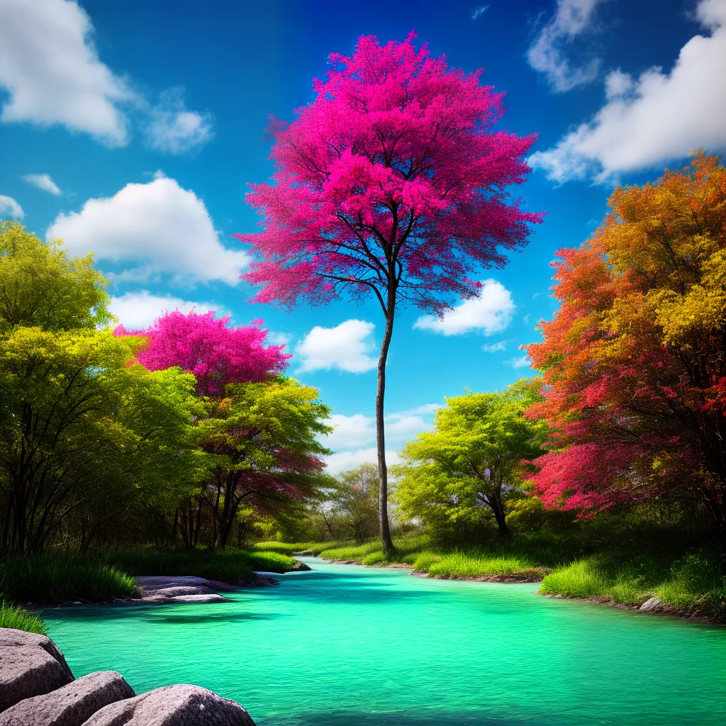 paisagem onirica ilhas flutuantes arco iris