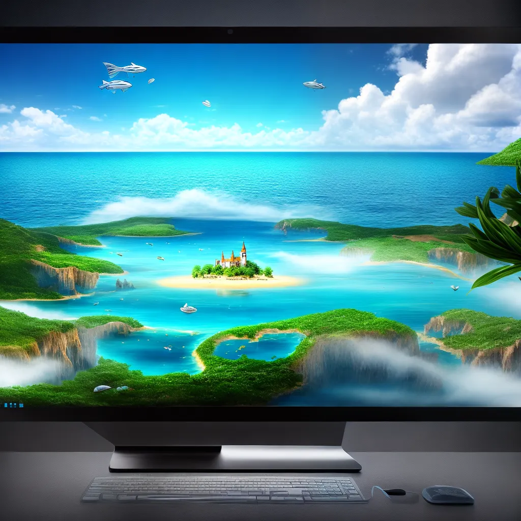 papel de parede fantastico ilhas flutuantes