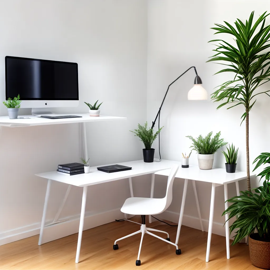 escritorio branco minimalista organizado