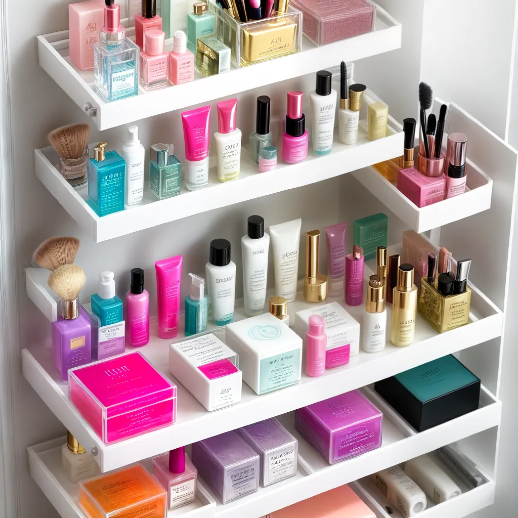 prateleira organizada produtos beleza 8