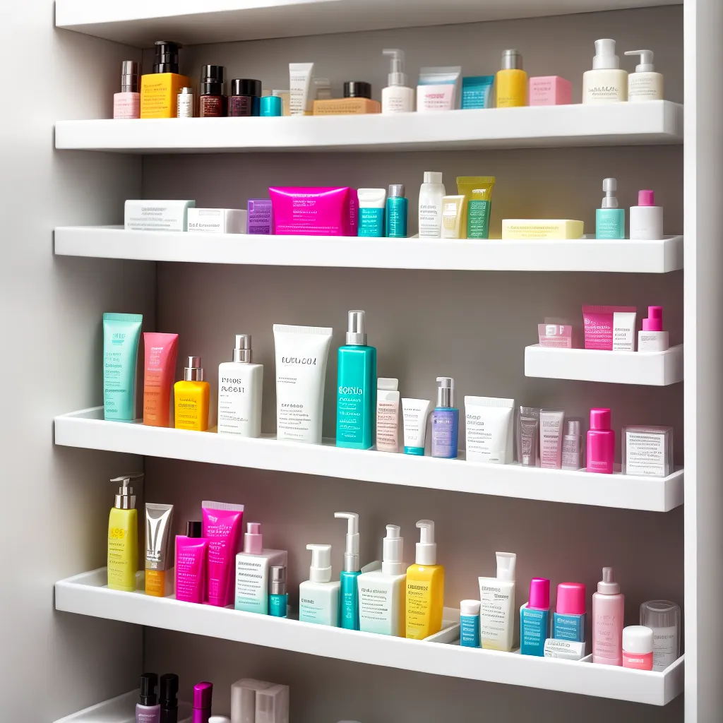 prateleira organizada produtos beleza 9
