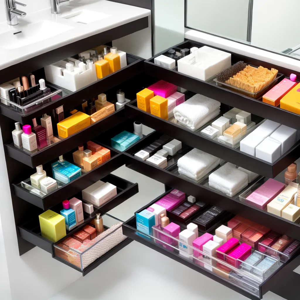 prateleira organizada produtos beleza 12