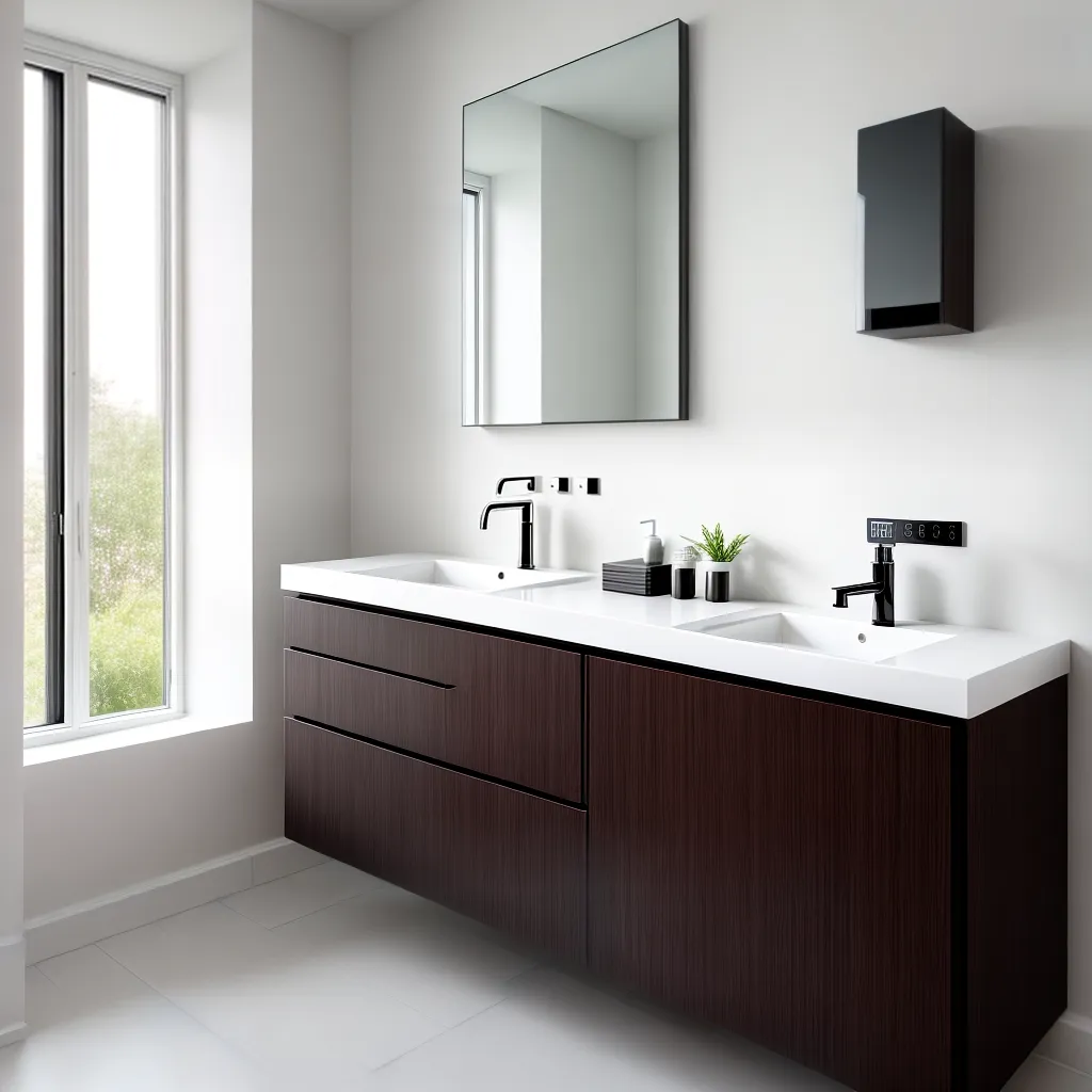 banheiro moderno pia ceramica elegante