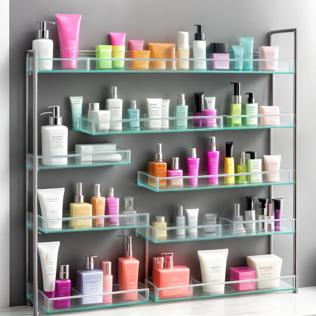 prateleira organizada produtos beleza 13