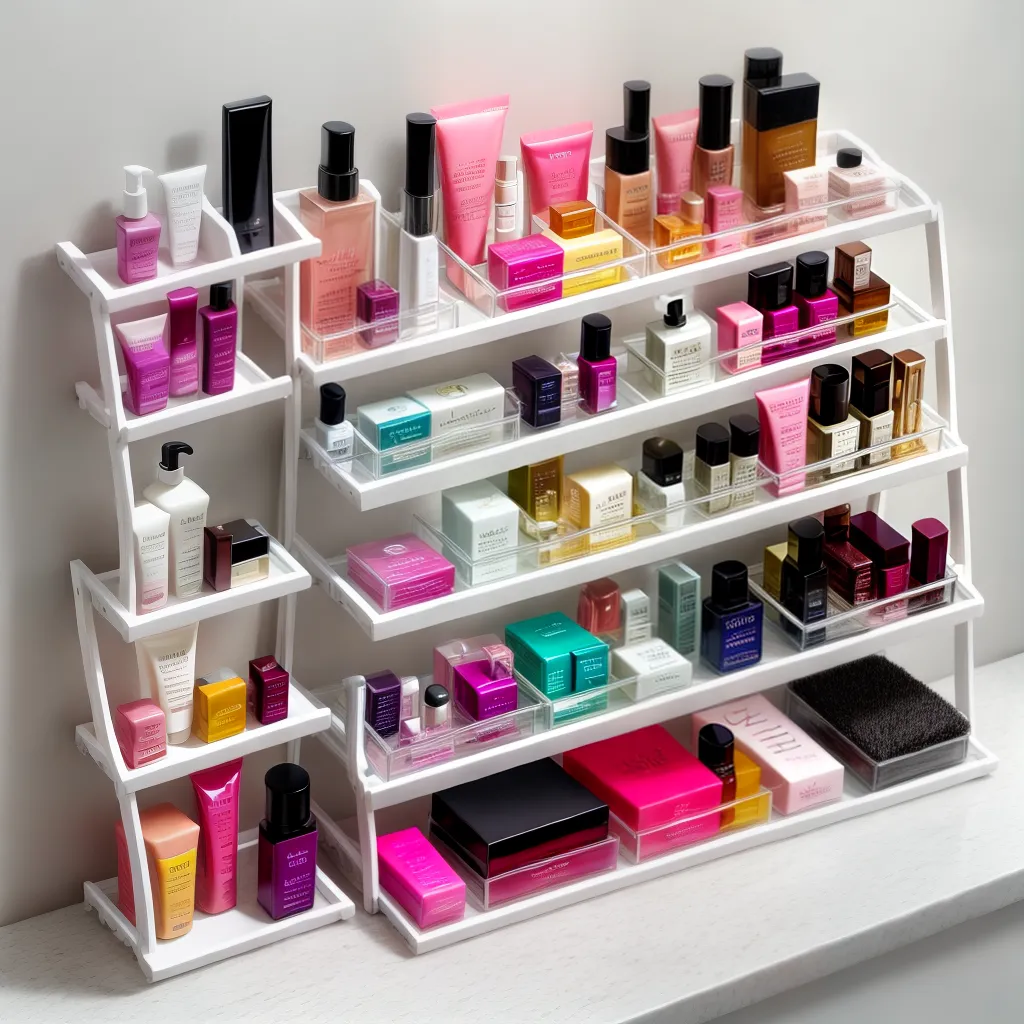 prateleira organizada produtos beleza 15