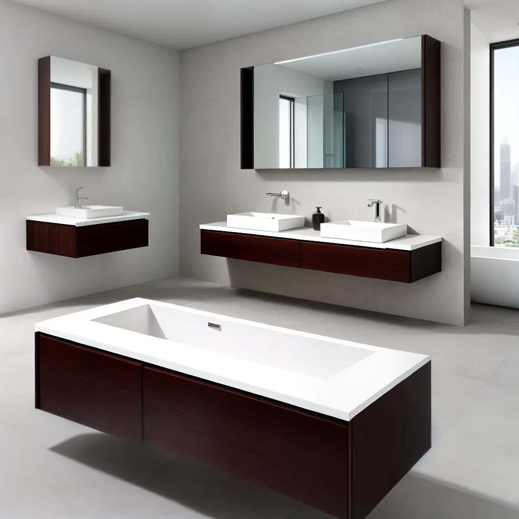 banheiro moderno pia retangular luxo 2