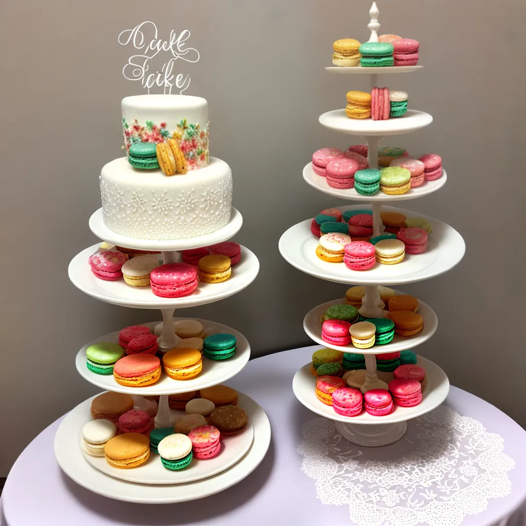 bolo andares flores perolas macarons