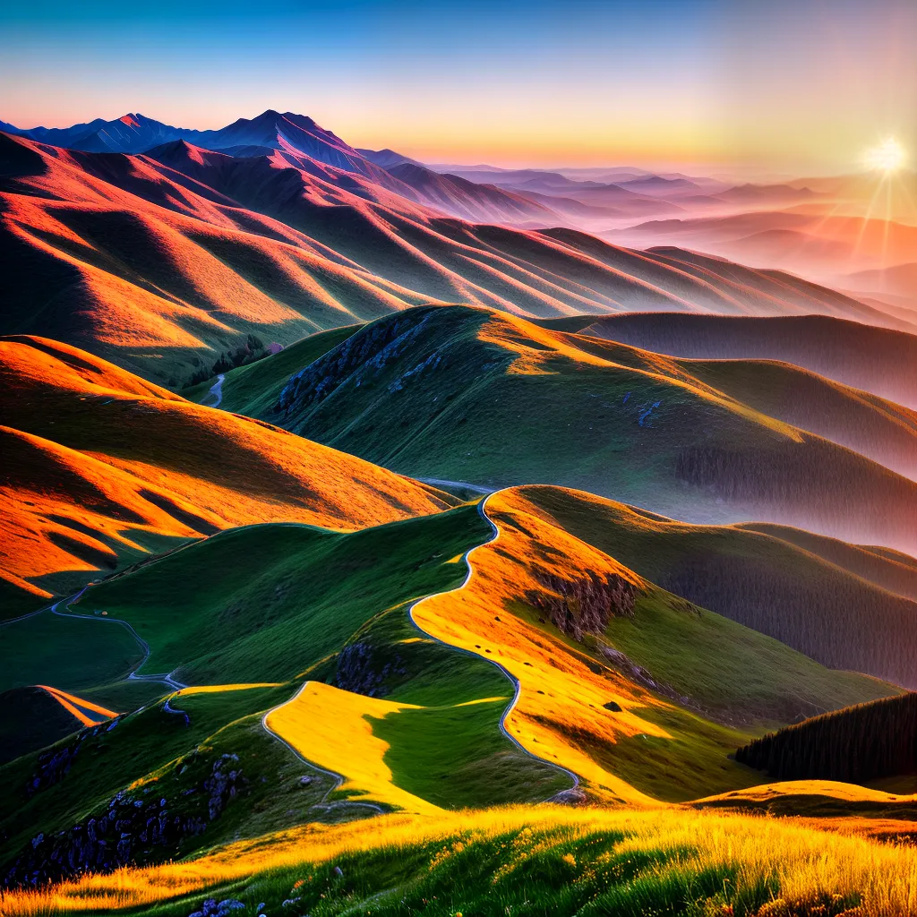 nascer do sol montanhas paisagem positividade