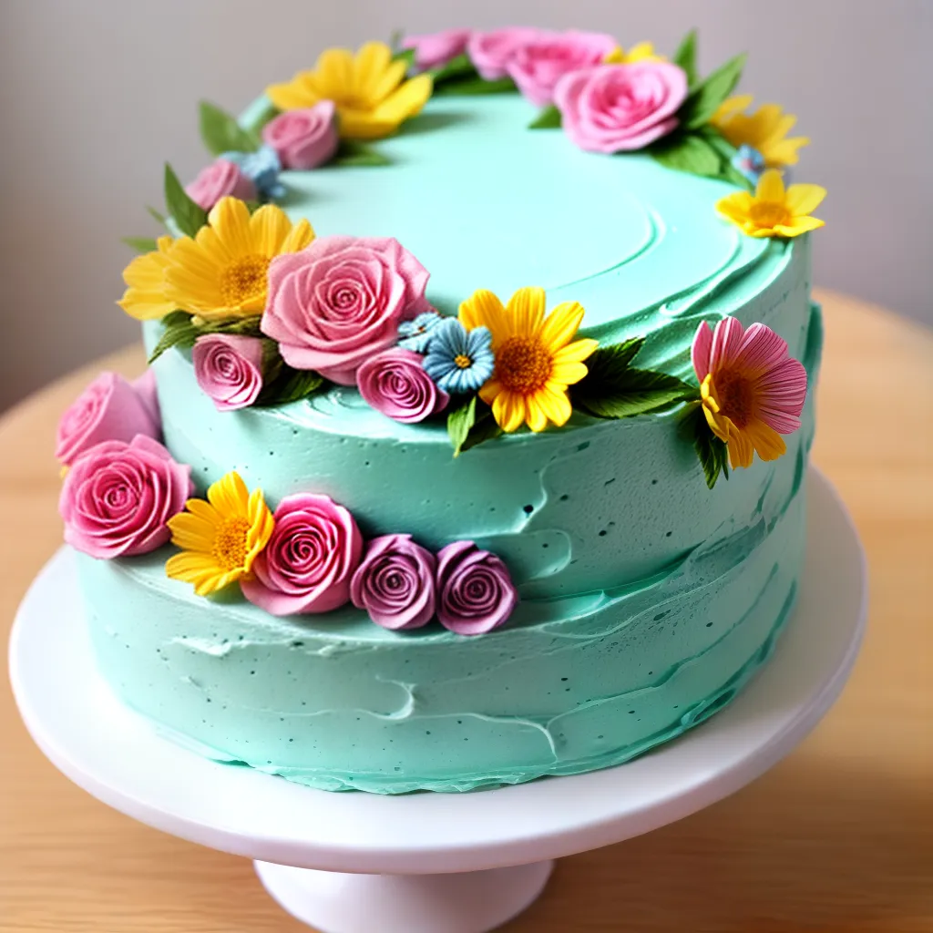 bolo cha bebe flores pastel