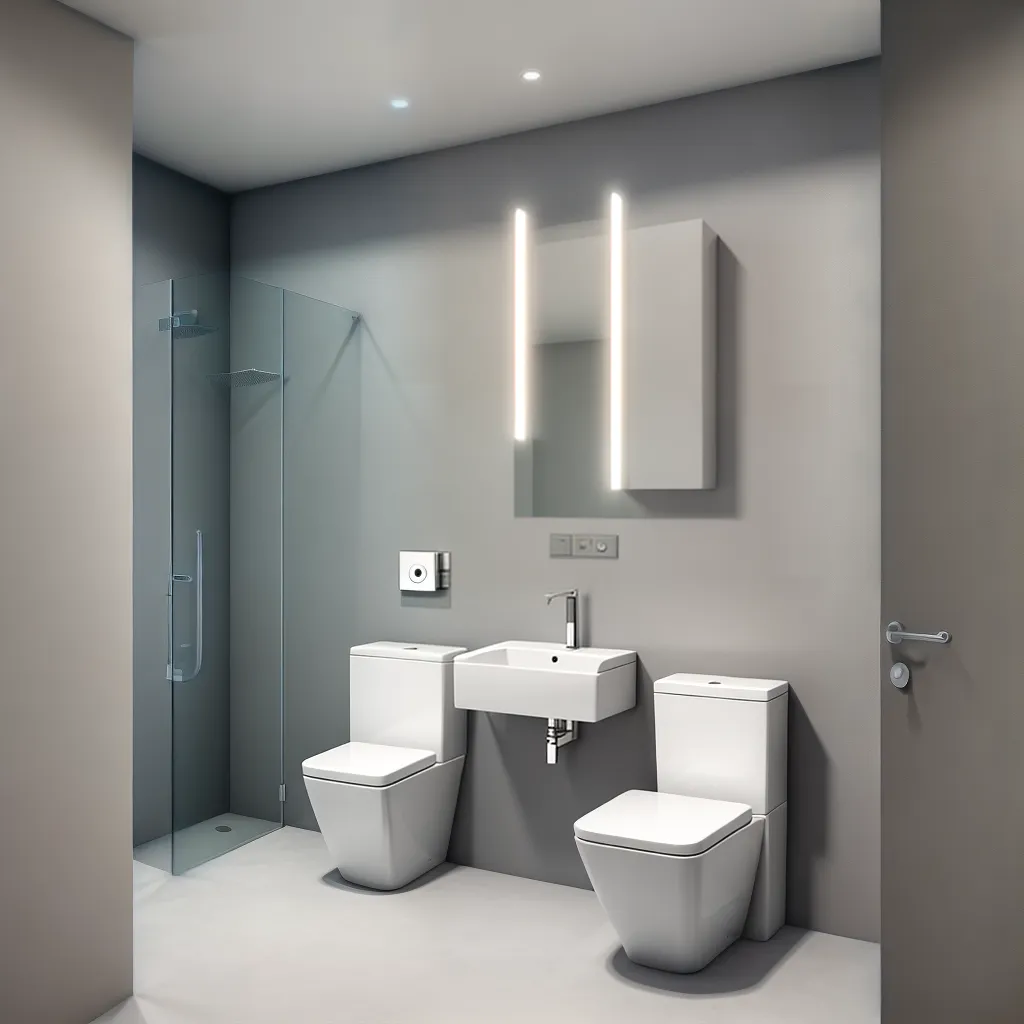 banheiro futurista design minimalista