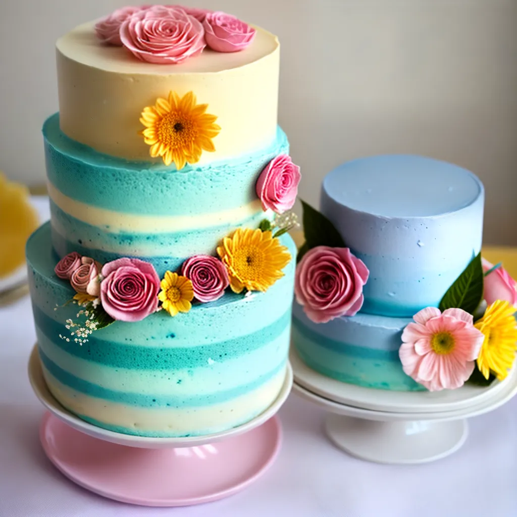 bolo pastel flores bebe cha