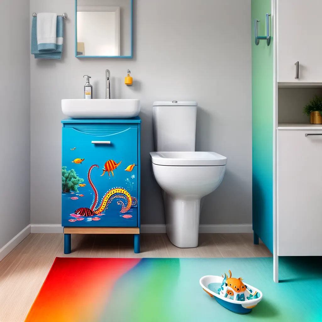 banheiro infantil colorido animais marinhos