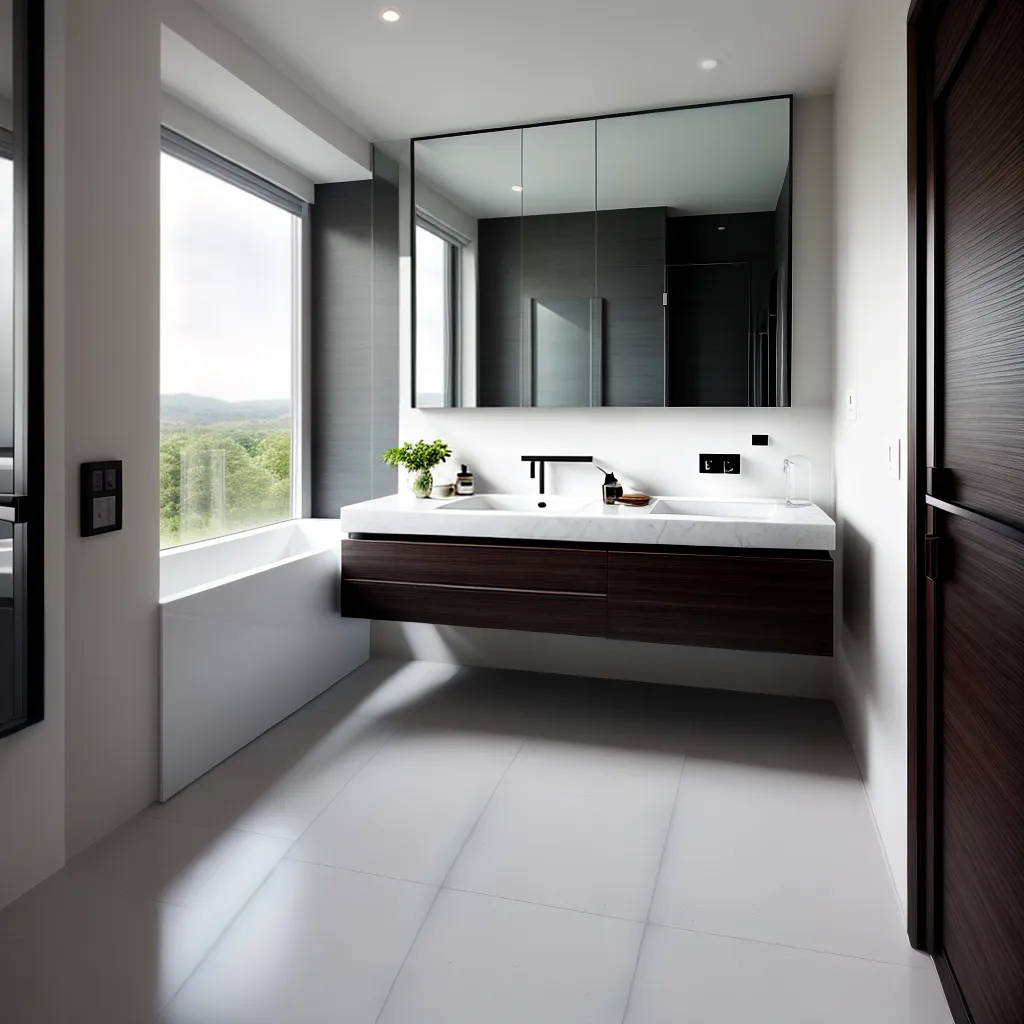 banheiro moderno minimalista piso marmore