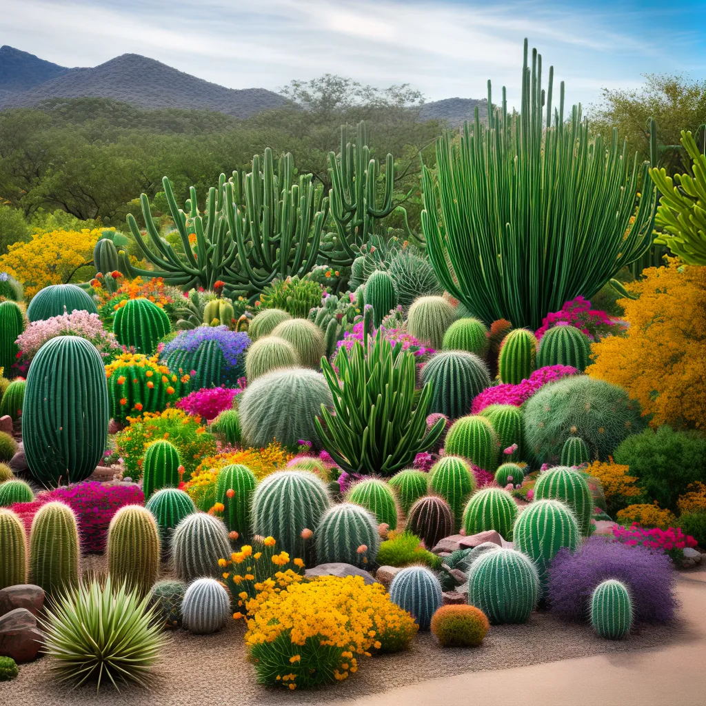 jardim cactos diversidade formas cores