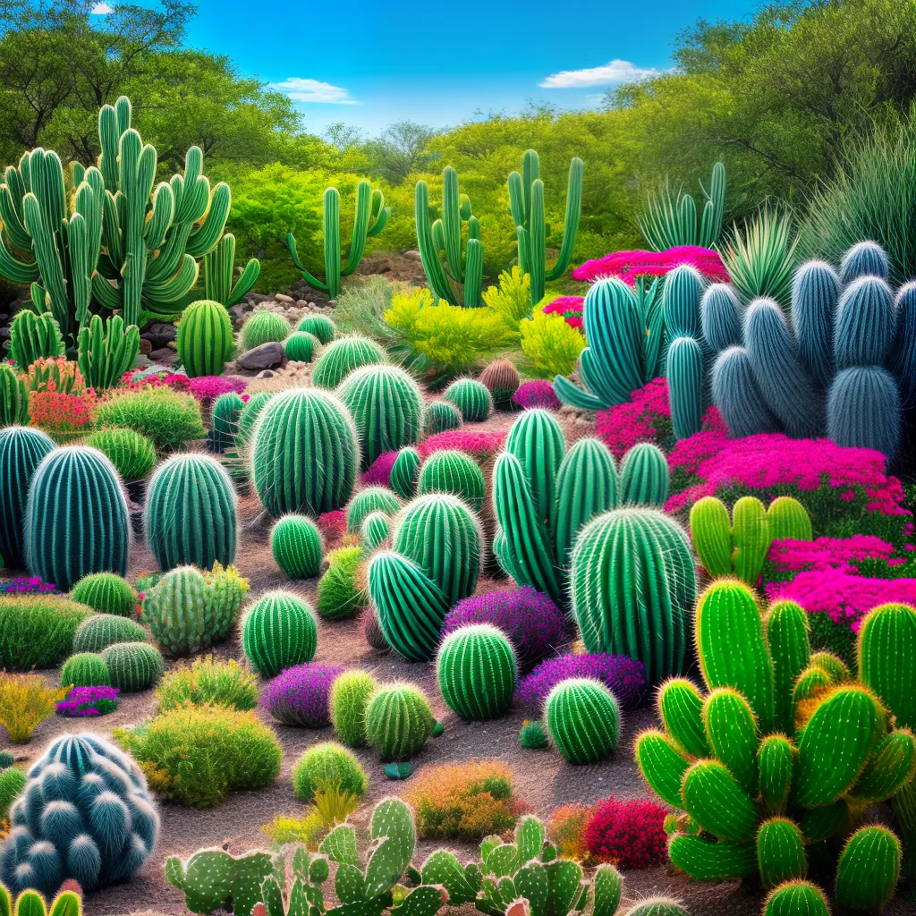 cactos variedade natureza ceu azul