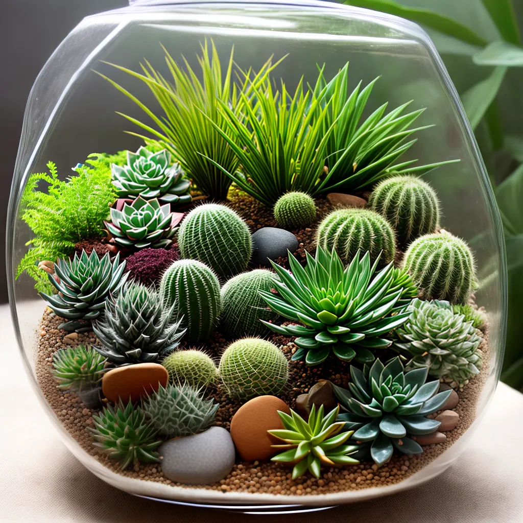 terrario cactos suculentas verde terrario cactos suculentas verde