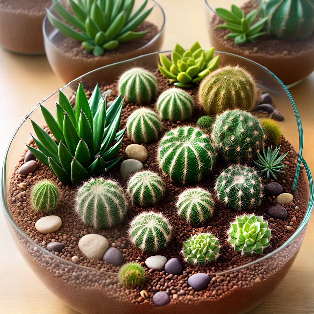 terrario cactos deserto vidro terrario cactos deserto vidro