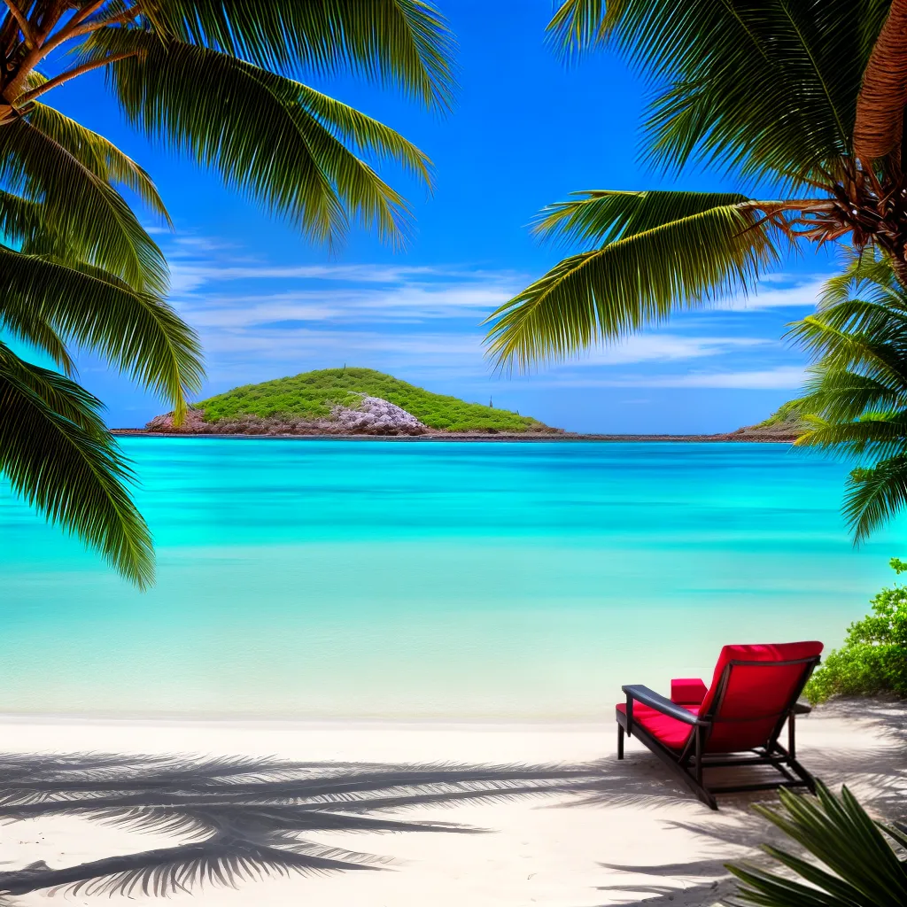 praia areia agua turquesa cadeira