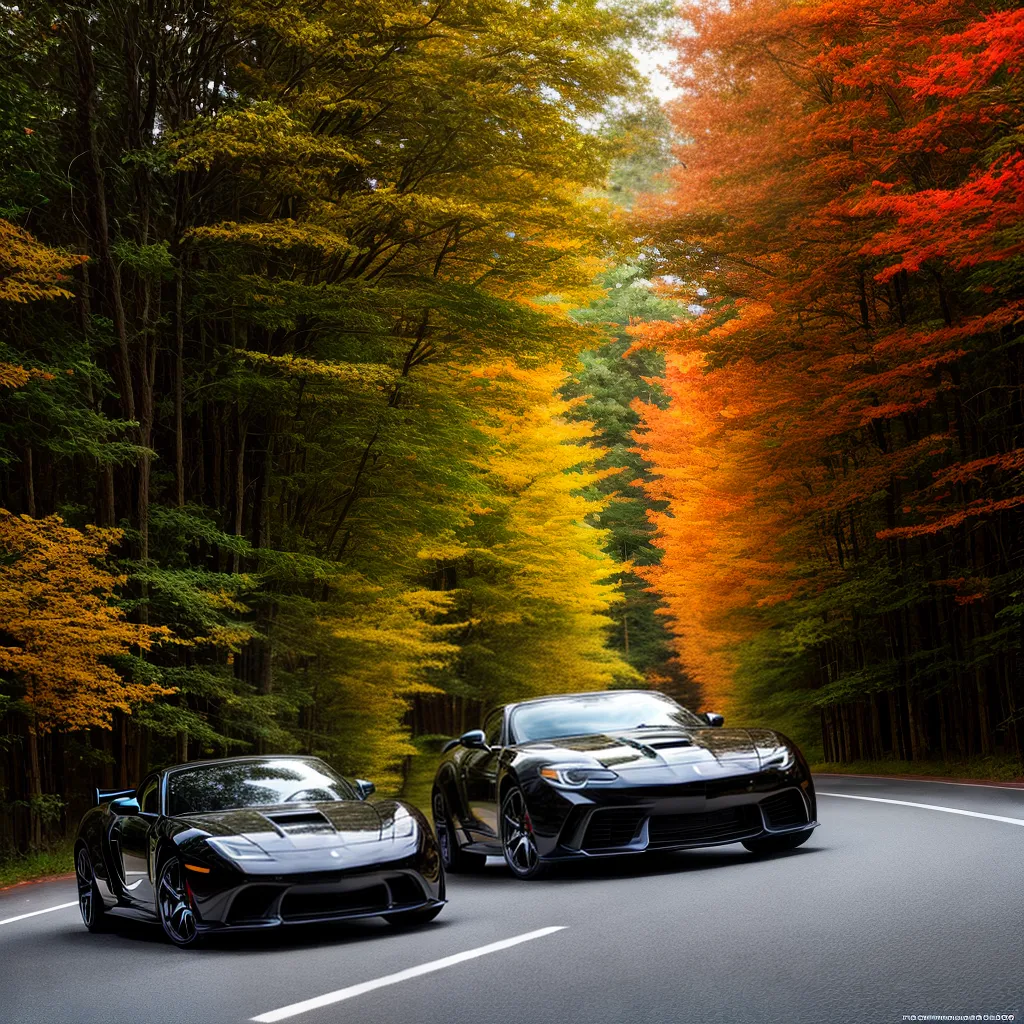 carro esporte velocidade estrada outono