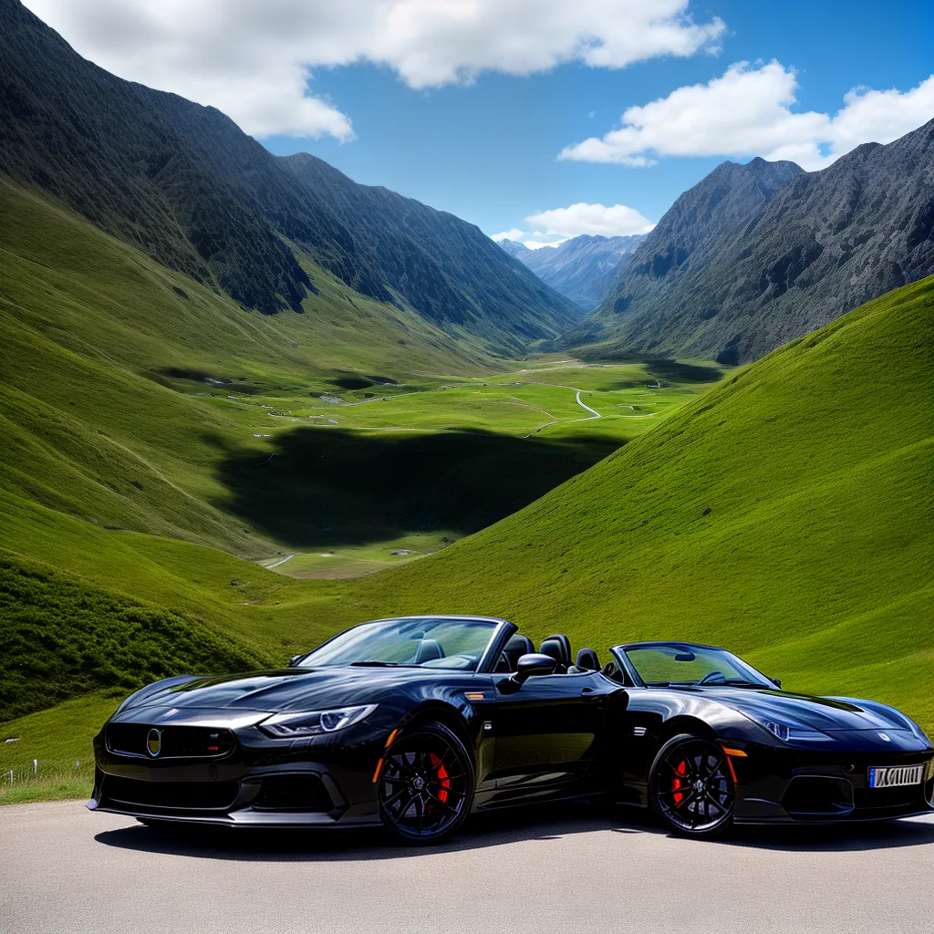 carro esportivo preto montanha paisagem