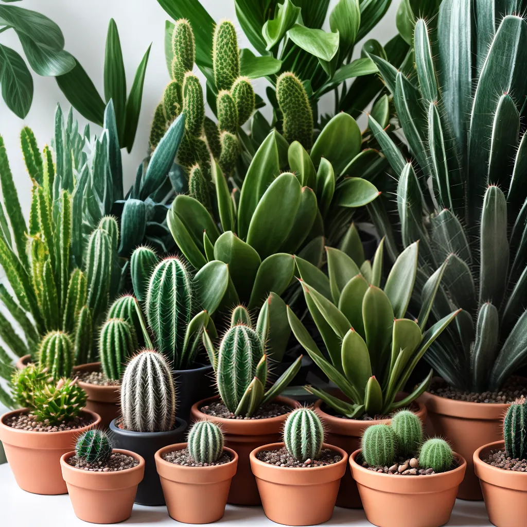 jardim cactos interno estiloso
