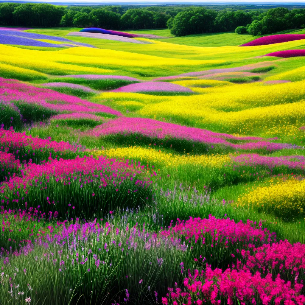 campo flores selvagens coloridas ceu