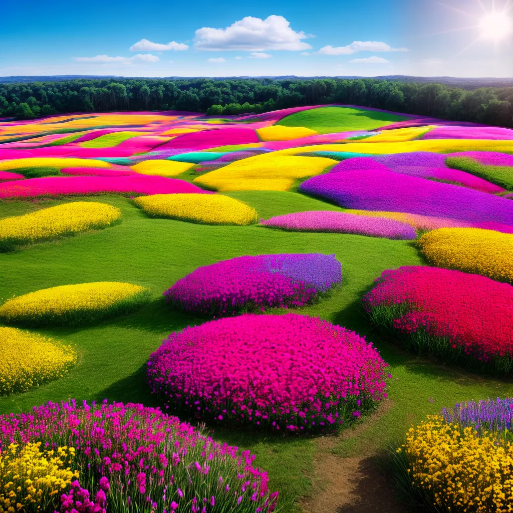 campo flores coloridas ceu primavera