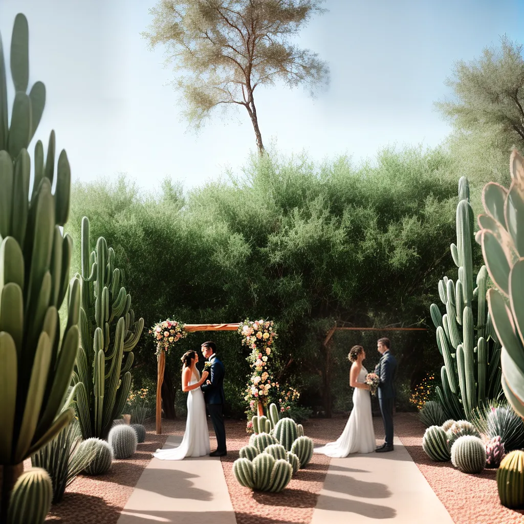 casamento ao ar livre tema deserto cactos