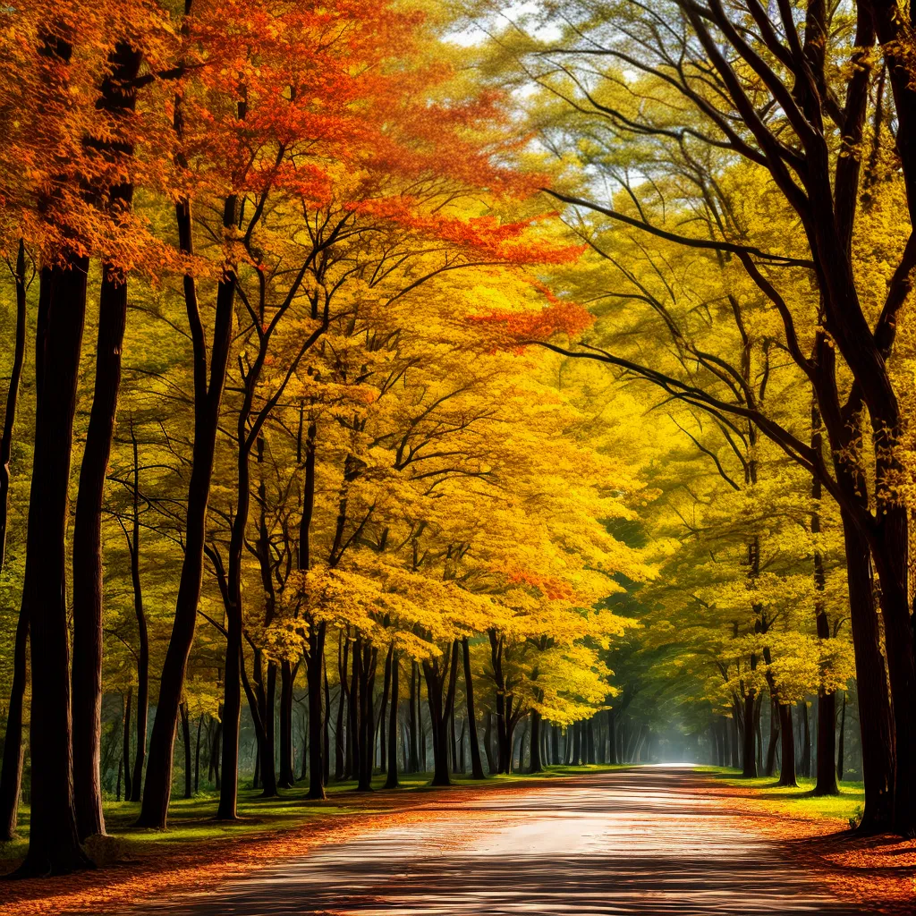 outono floresta folhas douradas paz