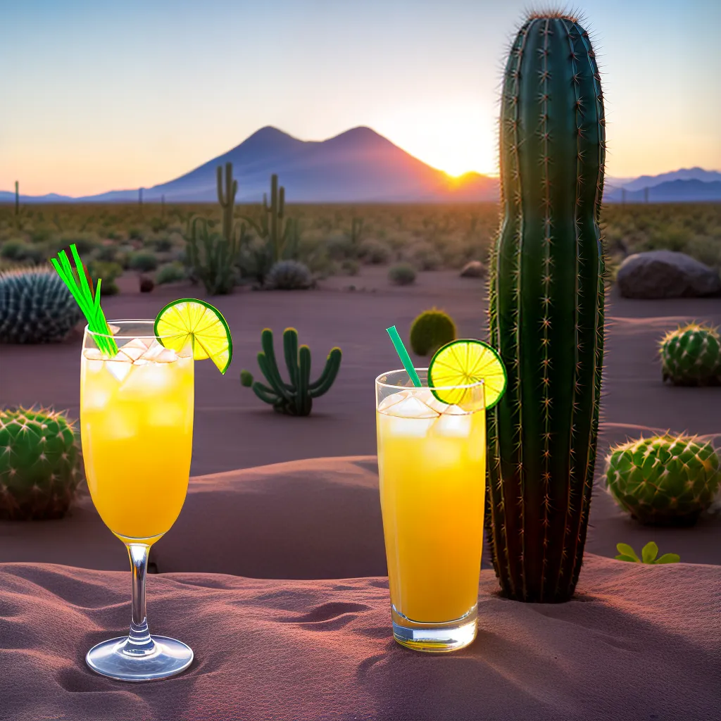 drink refrescante cacto limao deserto