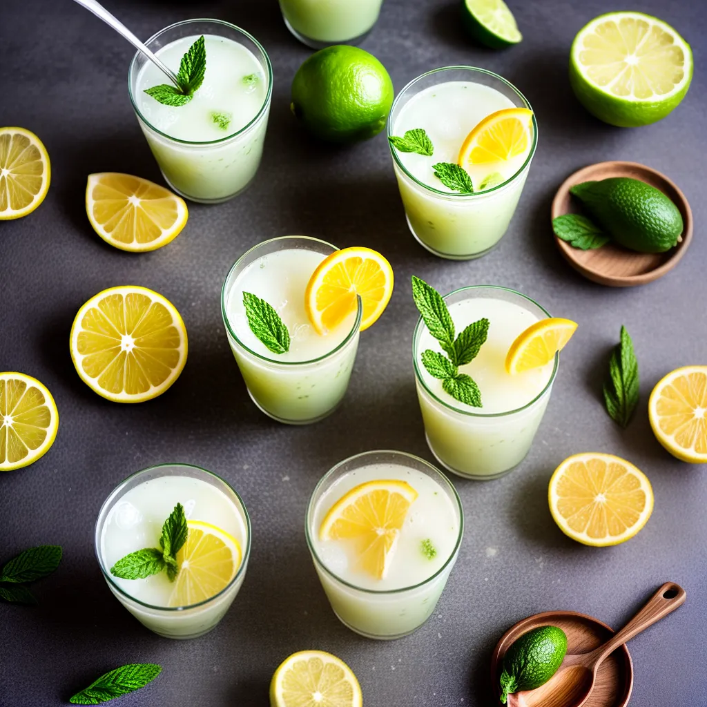 bebida cacto refrescante lima hortela