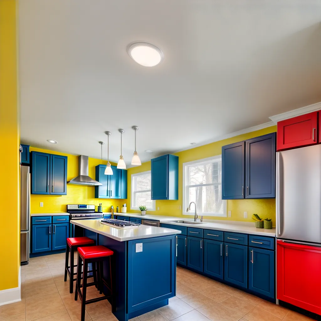 cozinha vibrante cores backsplash alegria