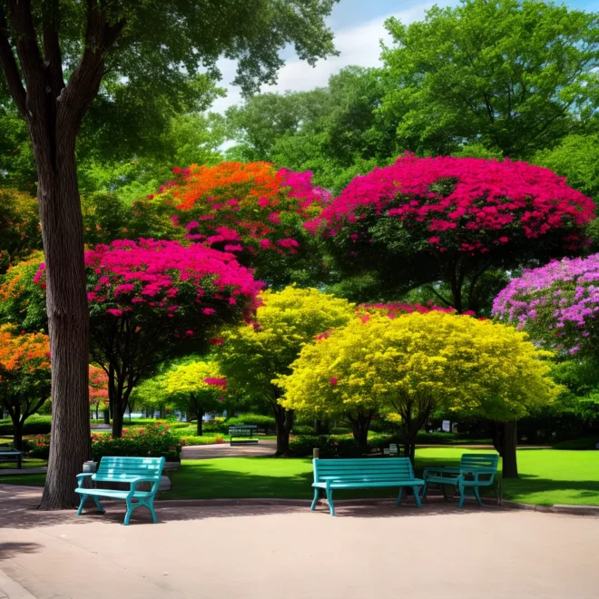 parque publico bancos coloridos arte parque publico bancos coloridos arte