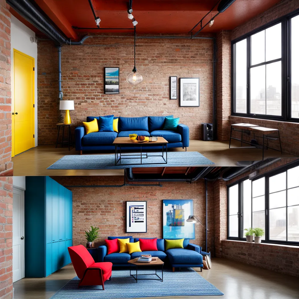 loft colorido industrial tijolos concreto loft colorido industrial tijolos concreto