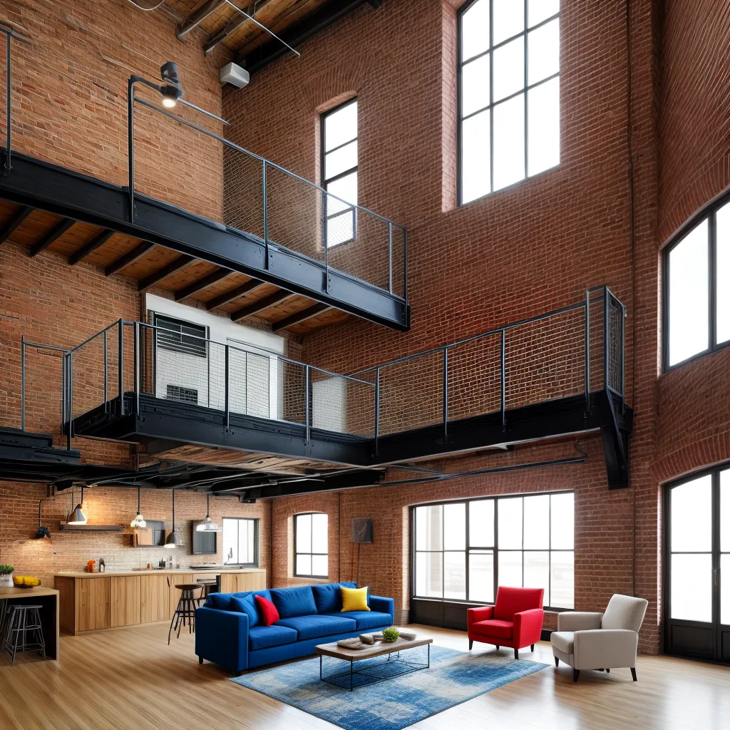 loft tijolos altos janelas decoracao vibrante
