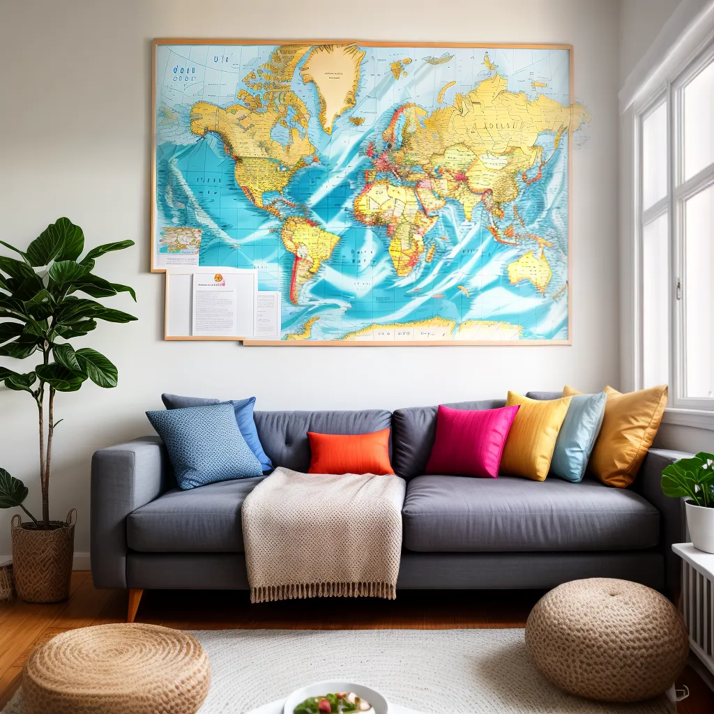 sala vibrante mapa mundi almofadas viagem sala vibrante mapa mundi almofadas viagem