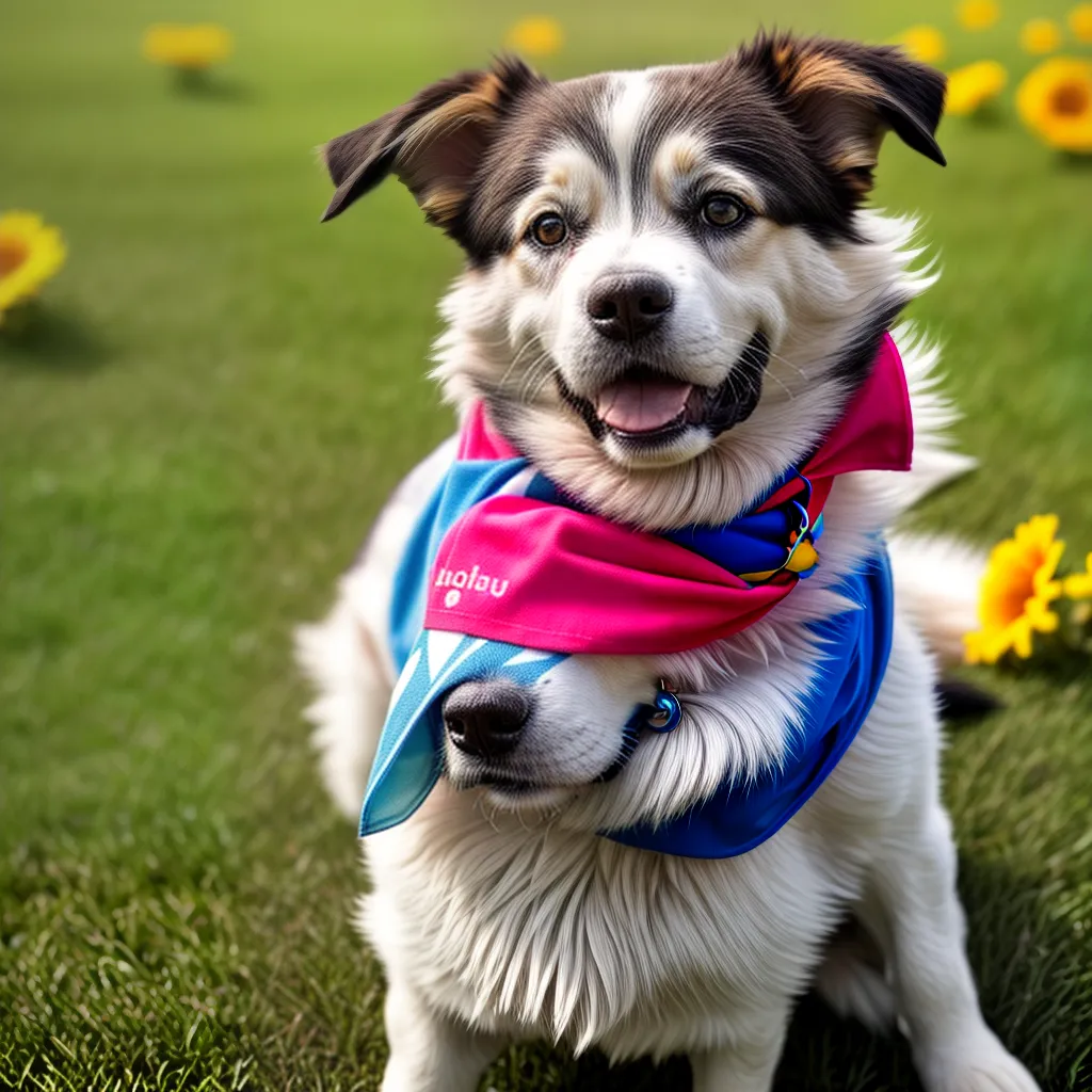 cachorro fofo bandana campo flores cachorro fofo bandana campo flores