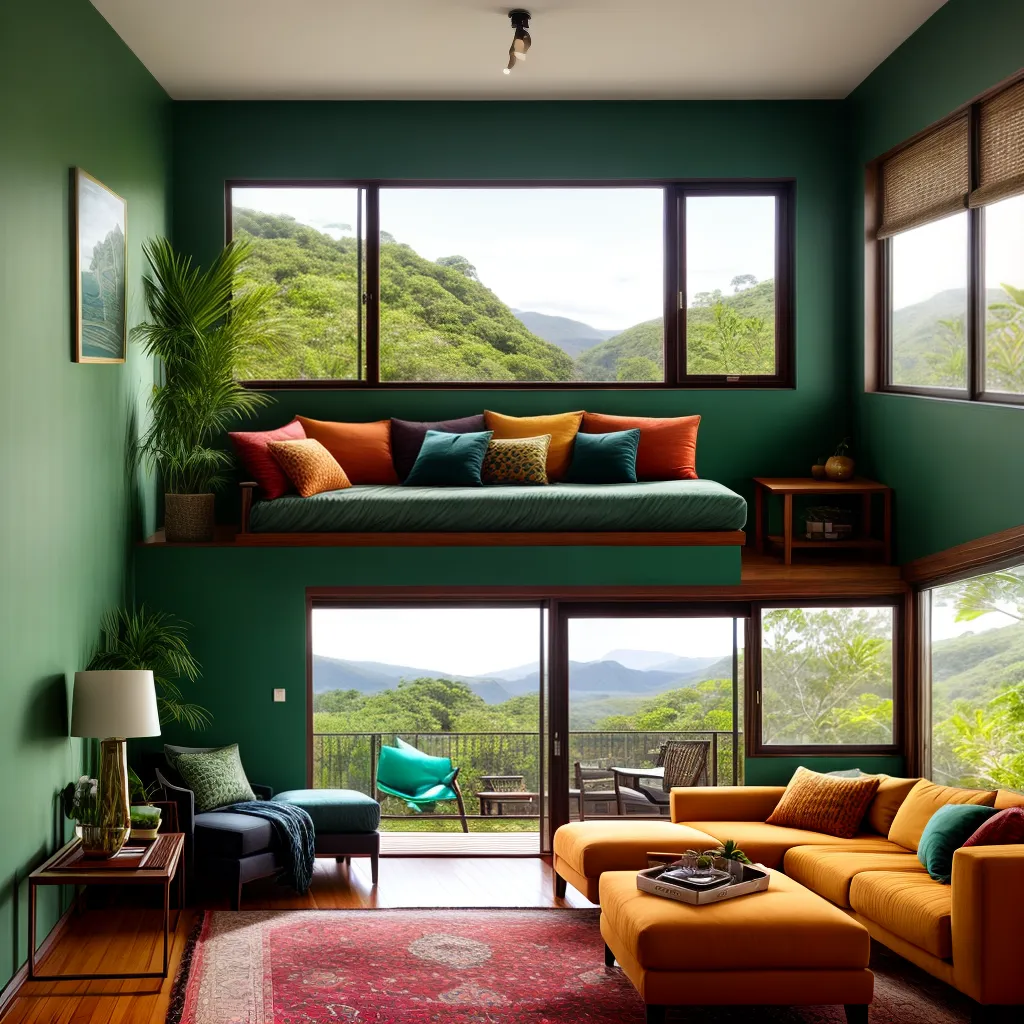 sala verde natureza cores vibrantes