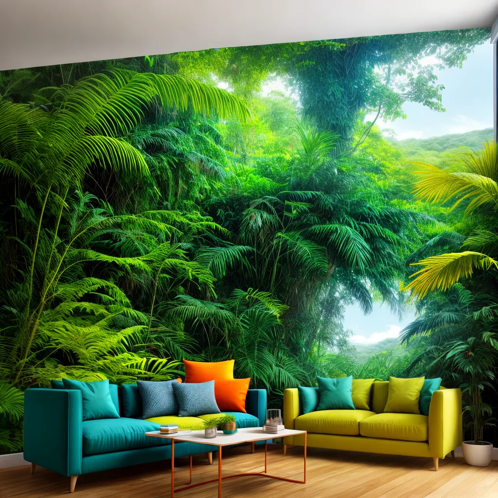 sala vibrante tema floresta tropical sala vibrante tema floresta tropical