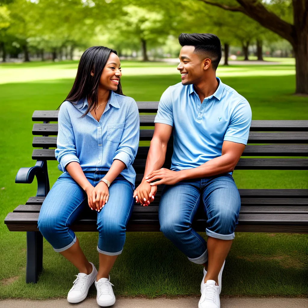 casal sorrindo banco parque amor 3