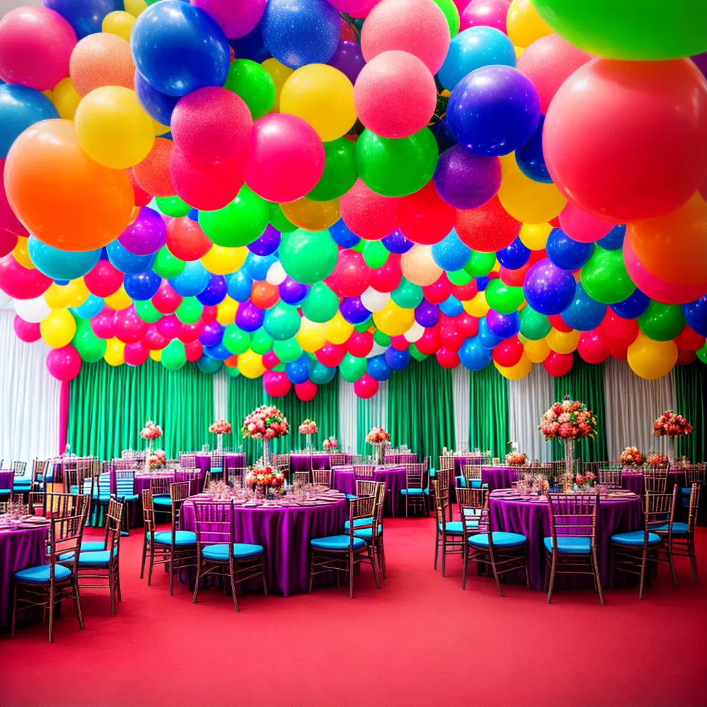 espaco evento decorado colorido vibrante