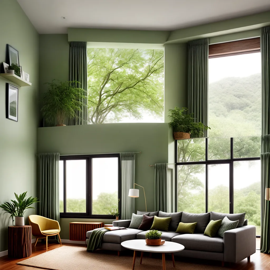 sala natureza serena verde mobiliario