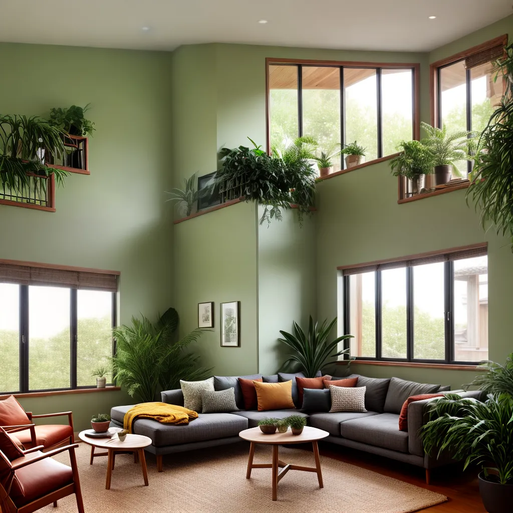 sala terrosa natural luz plantas