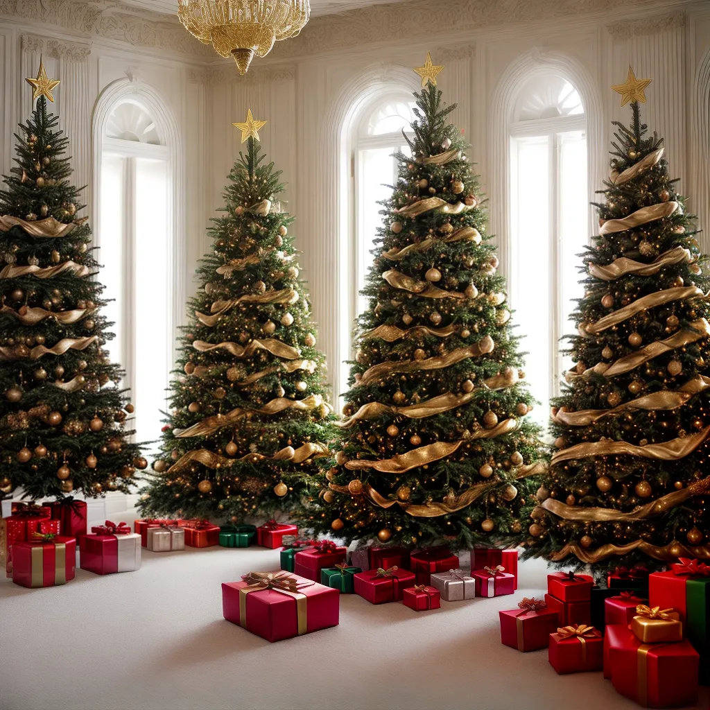 arvore natal luxo ouro prata sala